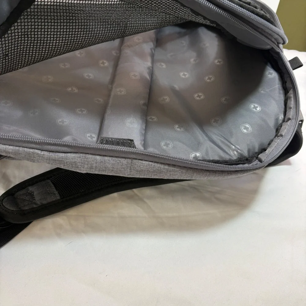 SwissGear ScanSmart Laptop‎ Backpack Gray Travel Business School Bag Heathered
